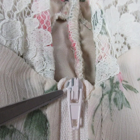 Fate Women's Ruched Floral Lace Crop Top Long Sleeve Ruffle Casual Pink M 178 - Picture 11 of 14